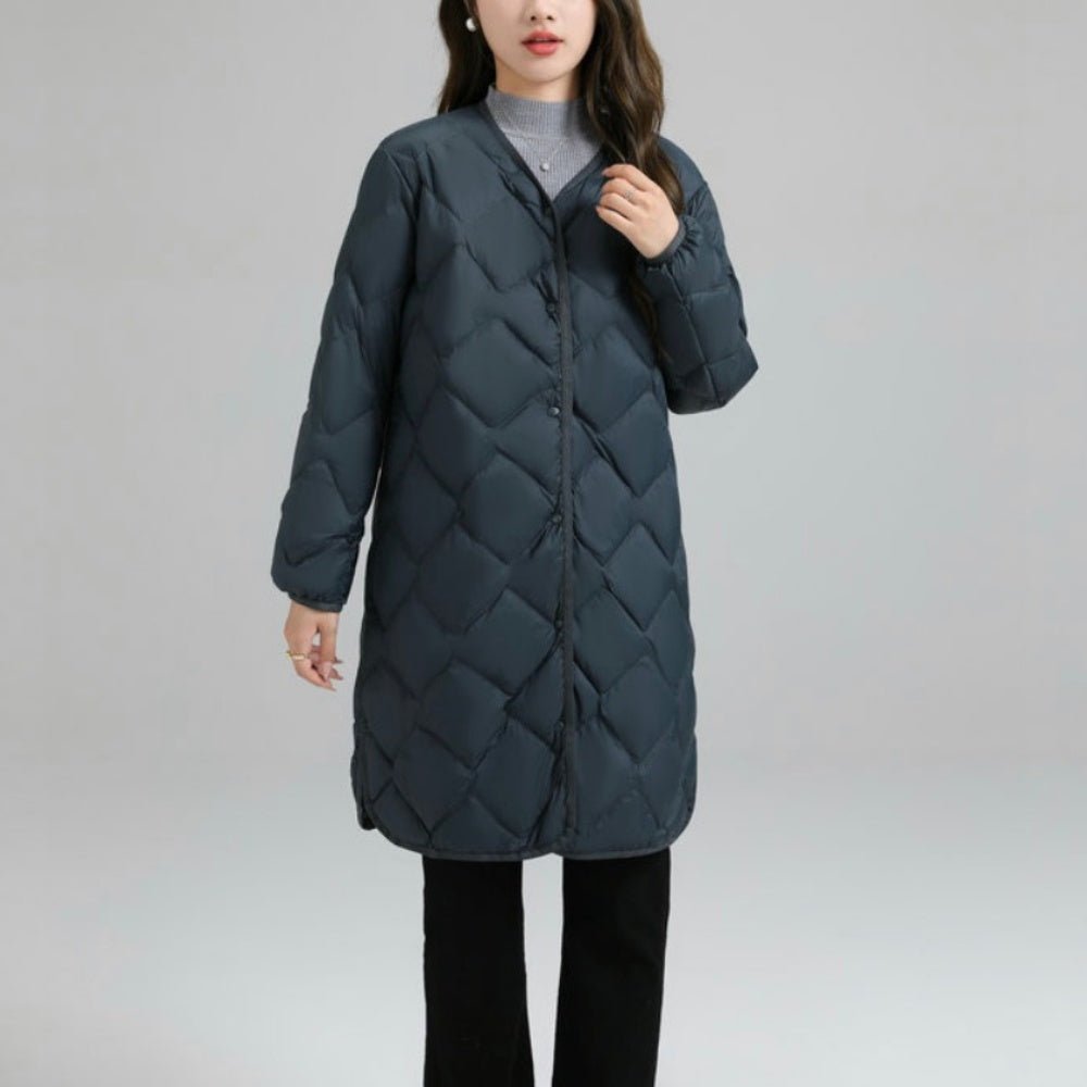 ラウンドネックミドル丈ダウンジャケット|オフィスカジュアル レディース 通販【ミレジェネ】