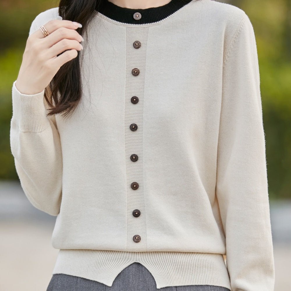 フロントスリットカーディガン風ニット|オフィスカジュアル レディース 通販【ミレジェネ】