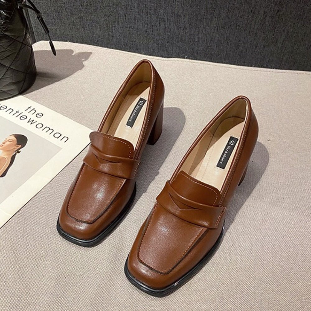 スクエアトゥヒールローファー|オフィスカジュアル レディース 通販 Millennial Generation【ミレジェネ】