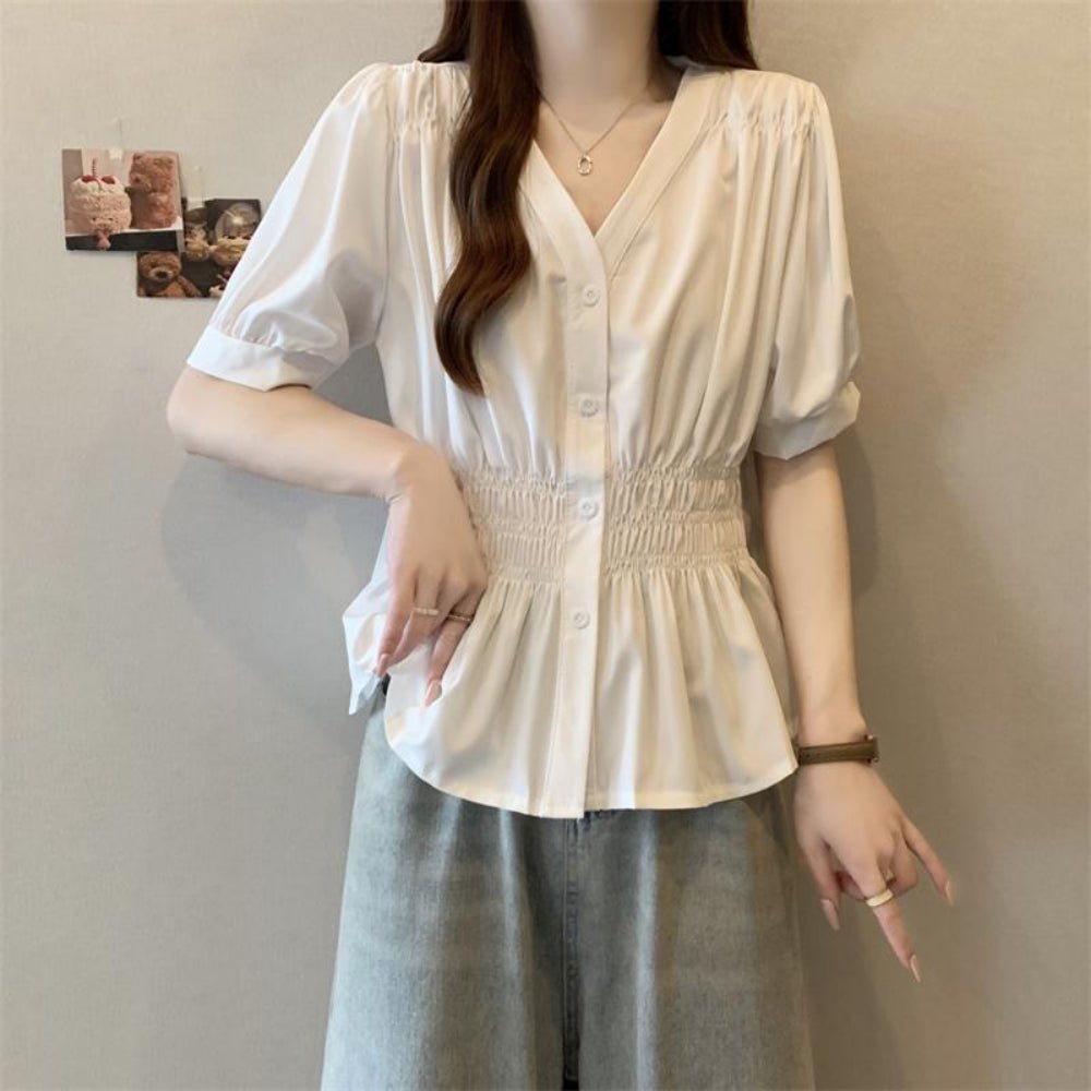 ウエストシャーリングブラウス|オフィスカジュアル レディース 通販【ミレジェネ】