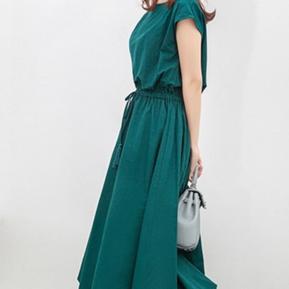 ウェストギャザースクエアネックワンピース|オフィスカジュアル レディース 通販【ミレジェネ】