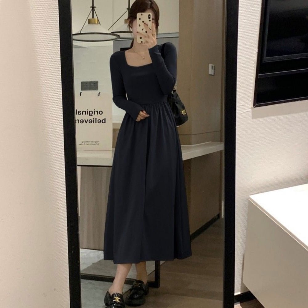 スクエアネックロングワンピース|オフィスカジュアル レディース 通販【ミレジェネ】