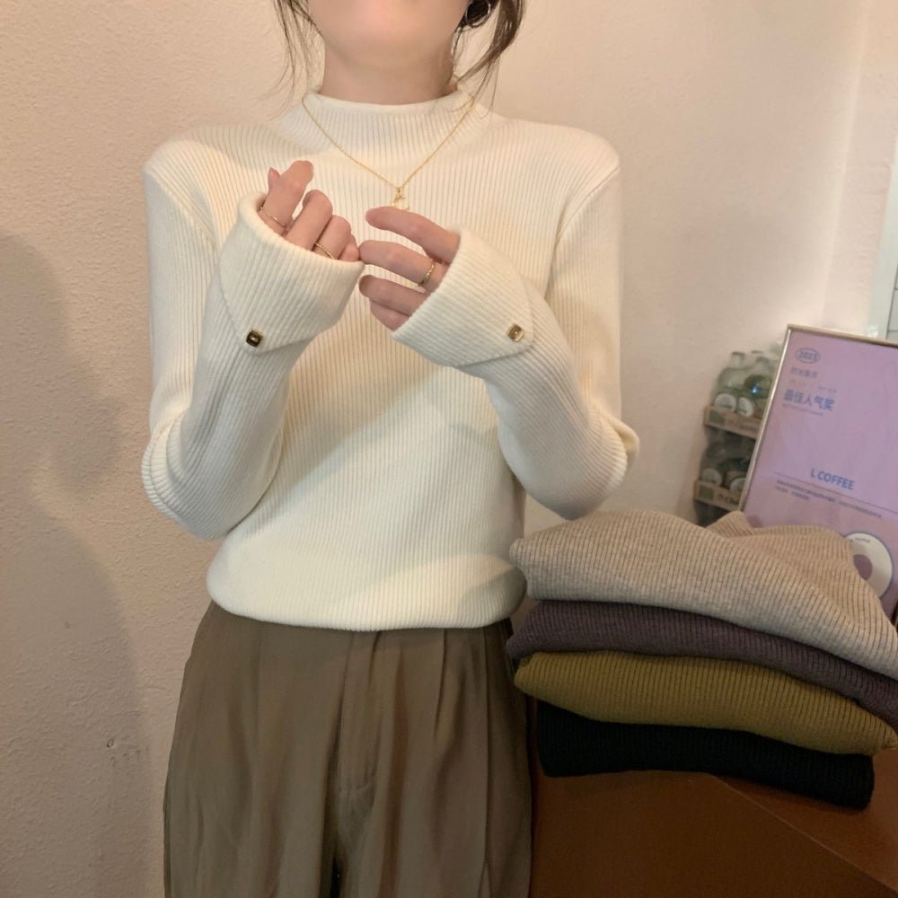 切り替えデザインハイネックニット|オフィスカジュアル レディース 通販【ミレジェネ】