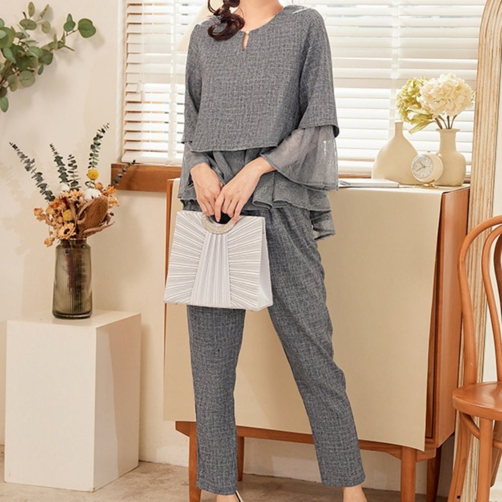 ペプラムオーガンジーセットアップ|オフィスカジュアル レディース 通販【ミレジェネ】