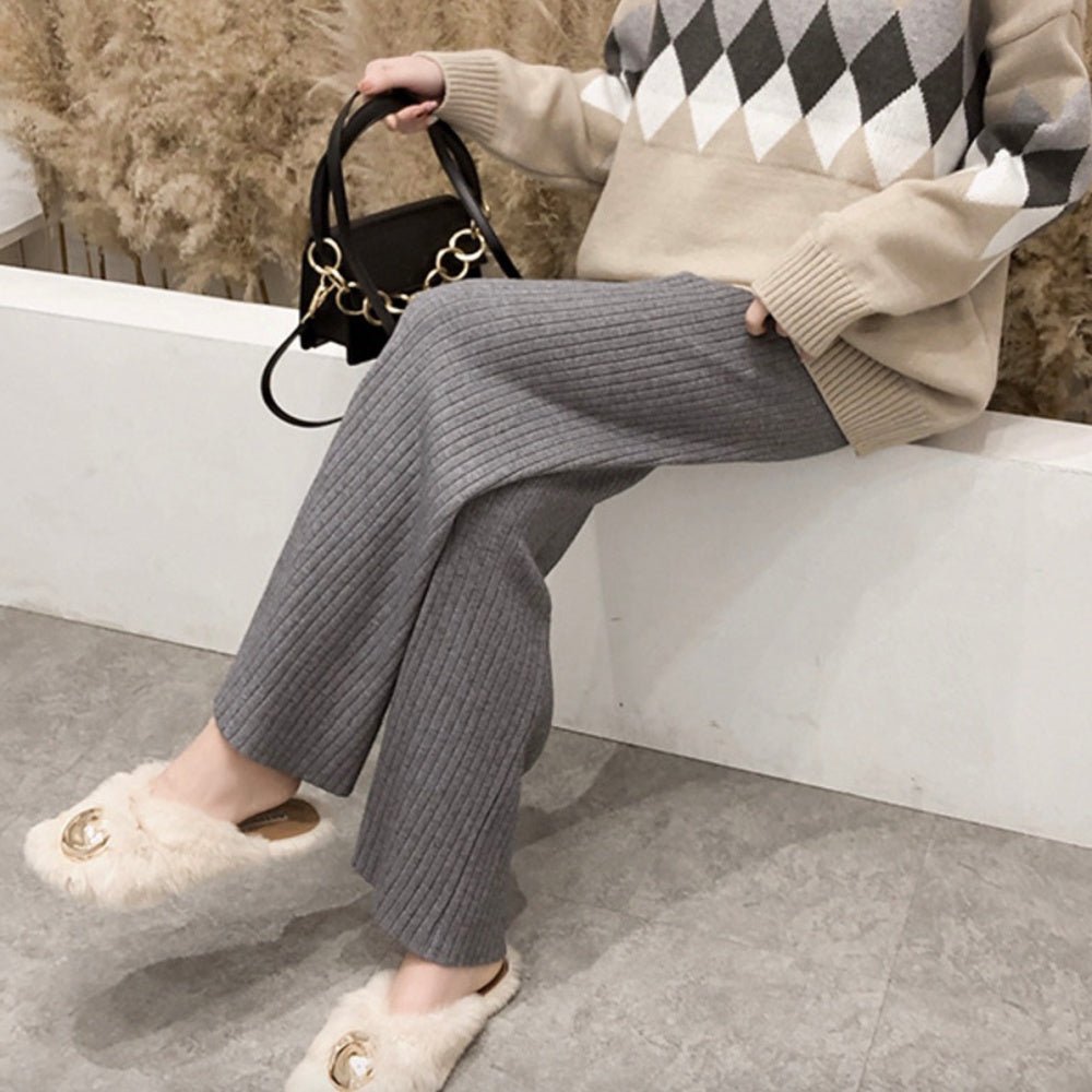 リブニットストレートパンツ|オフィスカジュアル レディース 通販 Millennial Generation【ミレジェネ】