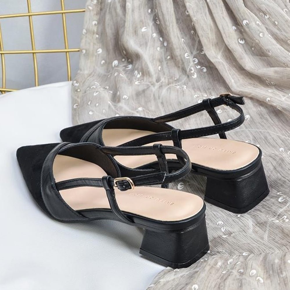 ポインテッドトゥ切り替えデザインパンプス|オフィスカジュアル レディース 通販【ミレジェネ】