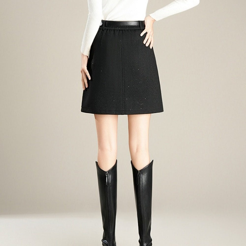 ベルト付き台形ミニスカート|オフィスカジュアル レディース 通販【ミレジェネ】