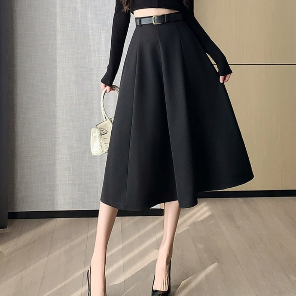 ミドル丈ハイウエストスカート|オフィスカジュアル レディース 通販【ミレジェネ】