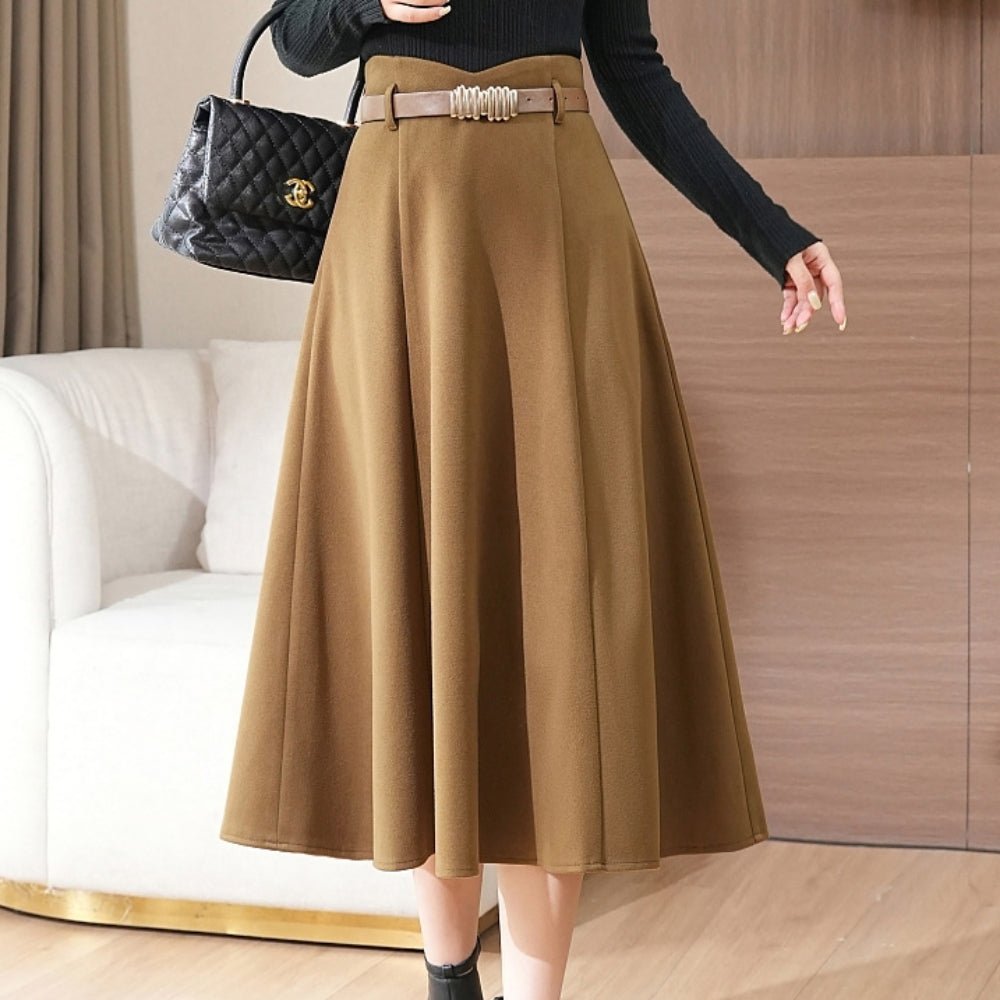 ベルト付きフレアスカート|オフィスカジュアル レディース 通販【ミレジェネ】