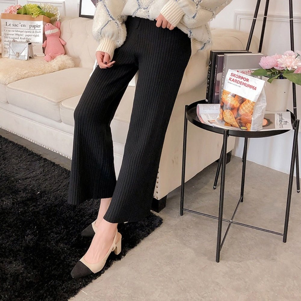 リブニットストレートパンツ|オフィスカジュアル レディース 通販 Millennial Generation【ミレジェネ】