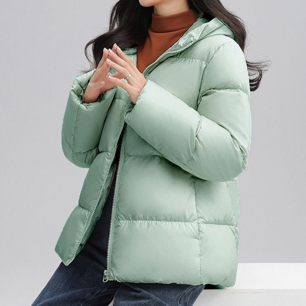 フード付きショートダウンジャケット|オフィスカジュアル レディース 通販【ミレジェネ】