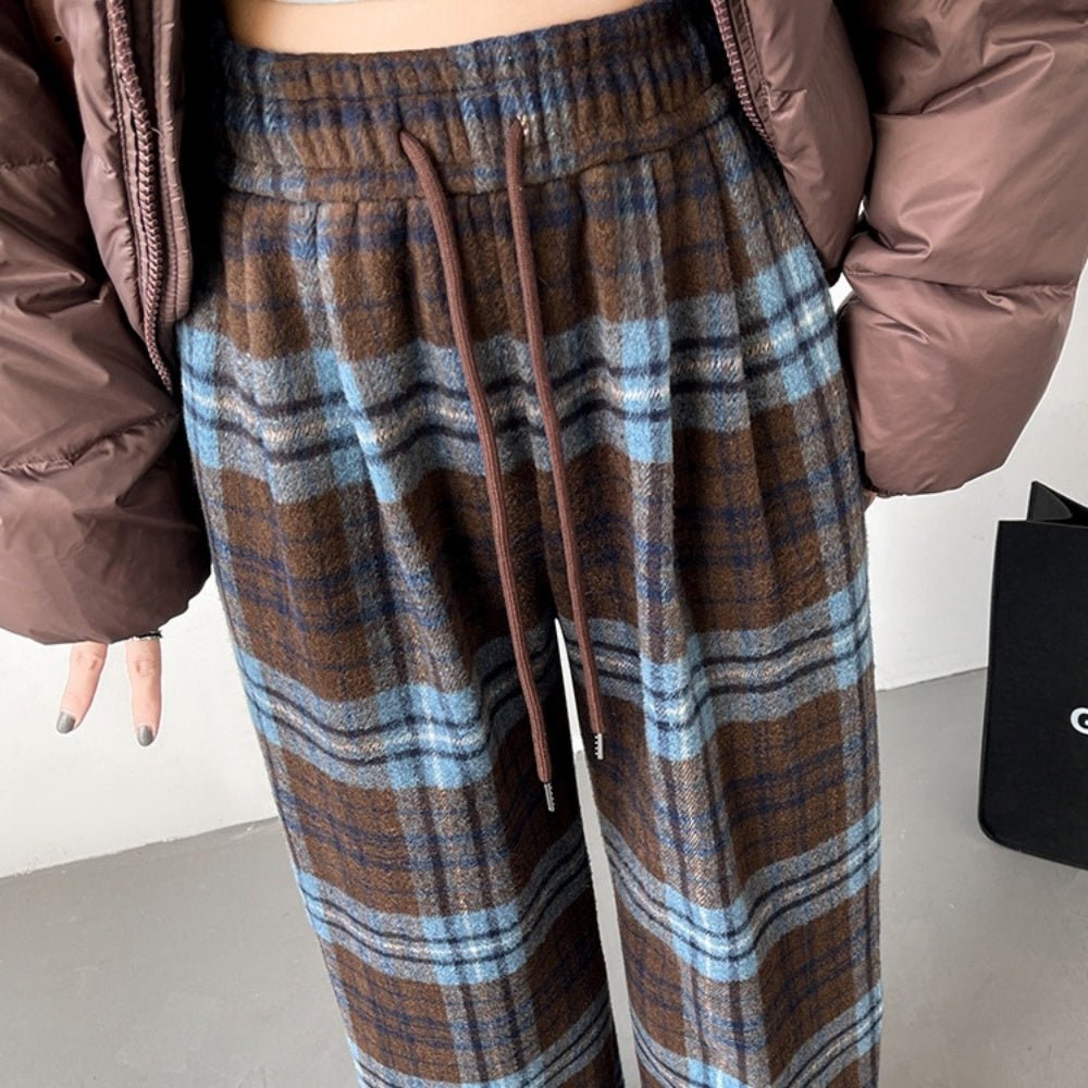 裏ボアチェックストレートパンツ|オフィスカジュアル レディース 通販【ミレジェネ】