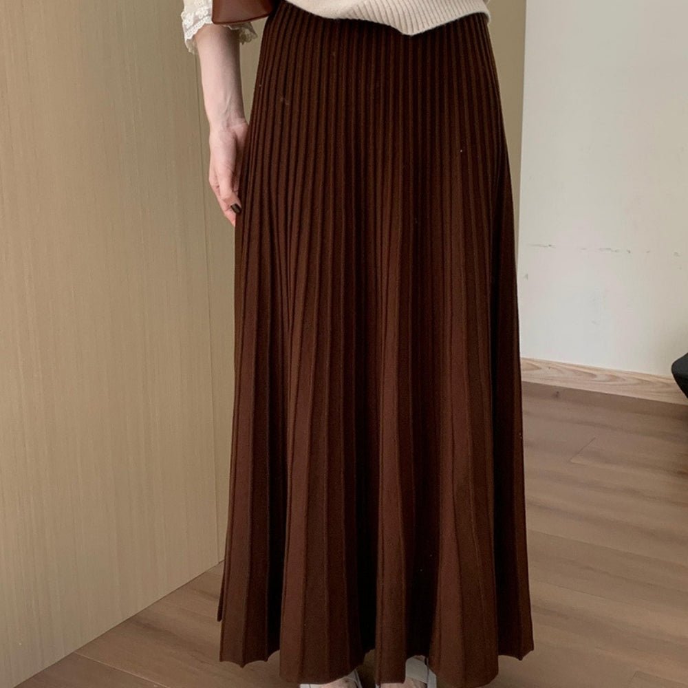 プリーツニットマキシスカート|オフィスカジュアル レディース 通販【ミレジェネ】