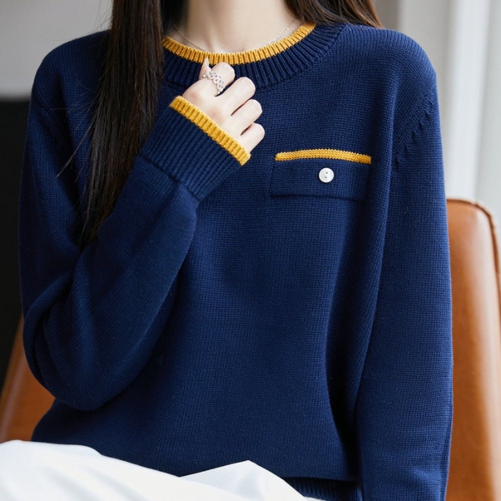 アクセント胸元デザインニット|オフィスカジュアル レディース 通販【ミレジェネ】