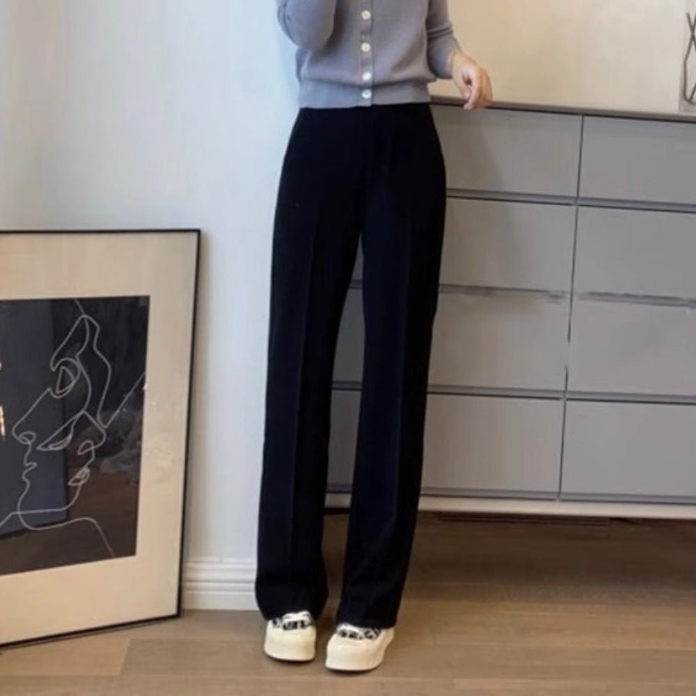 オフィスカジュアル 秋 センタープレスワイドパンツ ミレジェネ