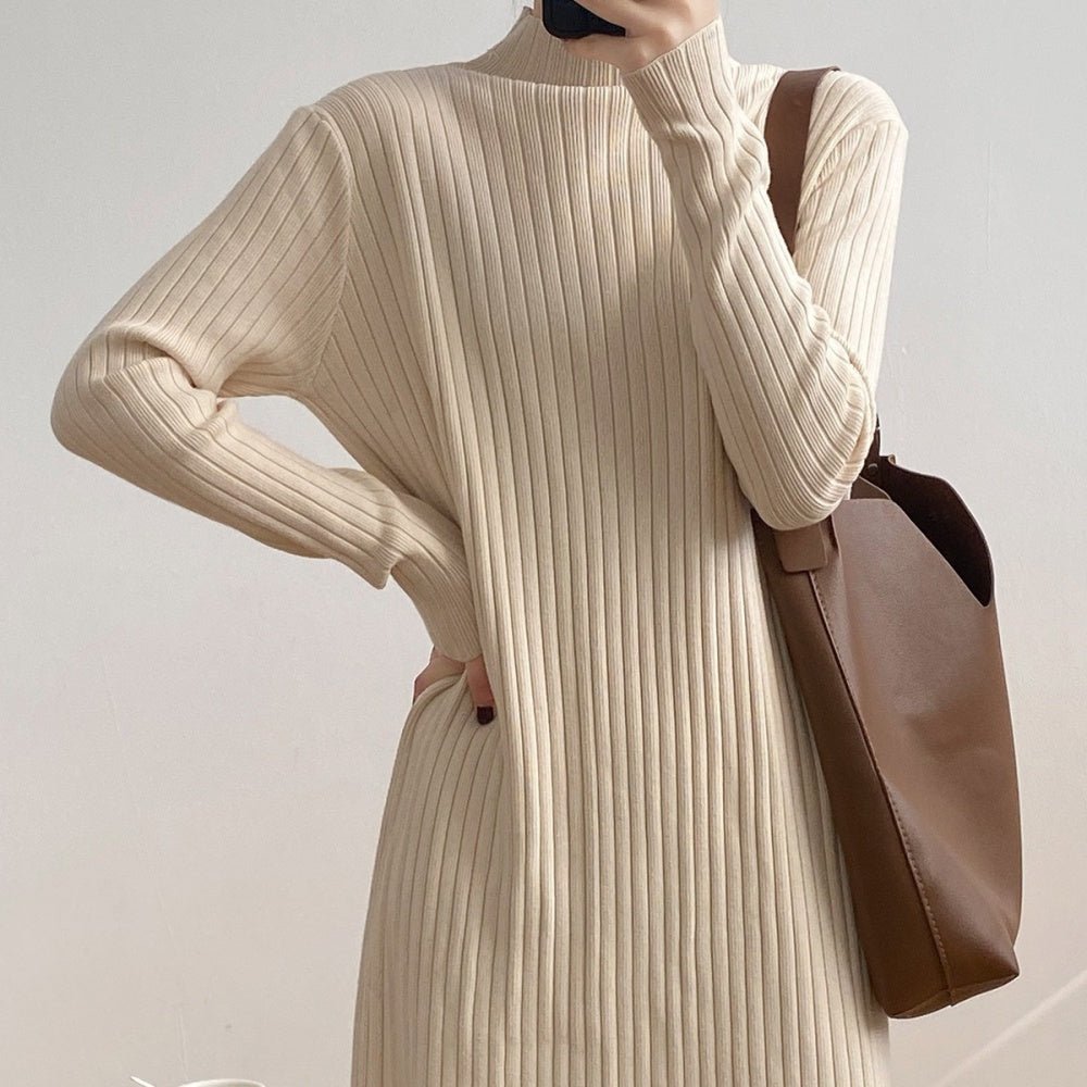 フリンジ付きリブニットワンピ|オフィスカジュアル レディース 通販【ミレジェネ】