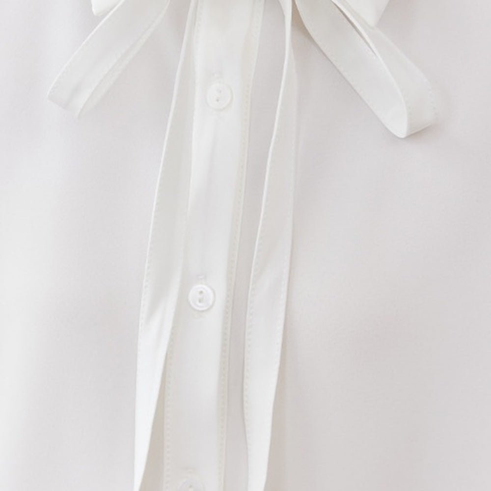 袖フレアリボンブラウス|オフィスカジュアル レディース 通販【ミレジェネ】