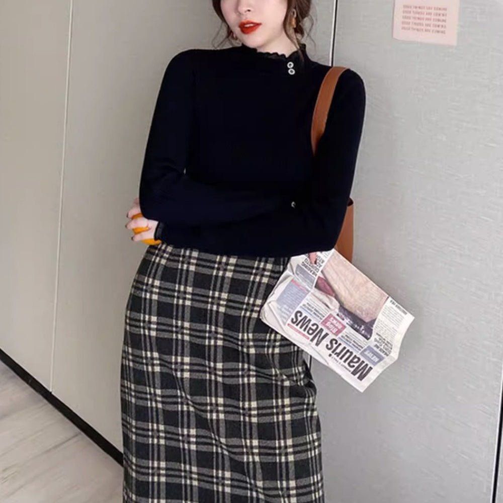 シアーフリルトリムリブニット|オフィスカジュアル レディース 通販【ミレジェネ】