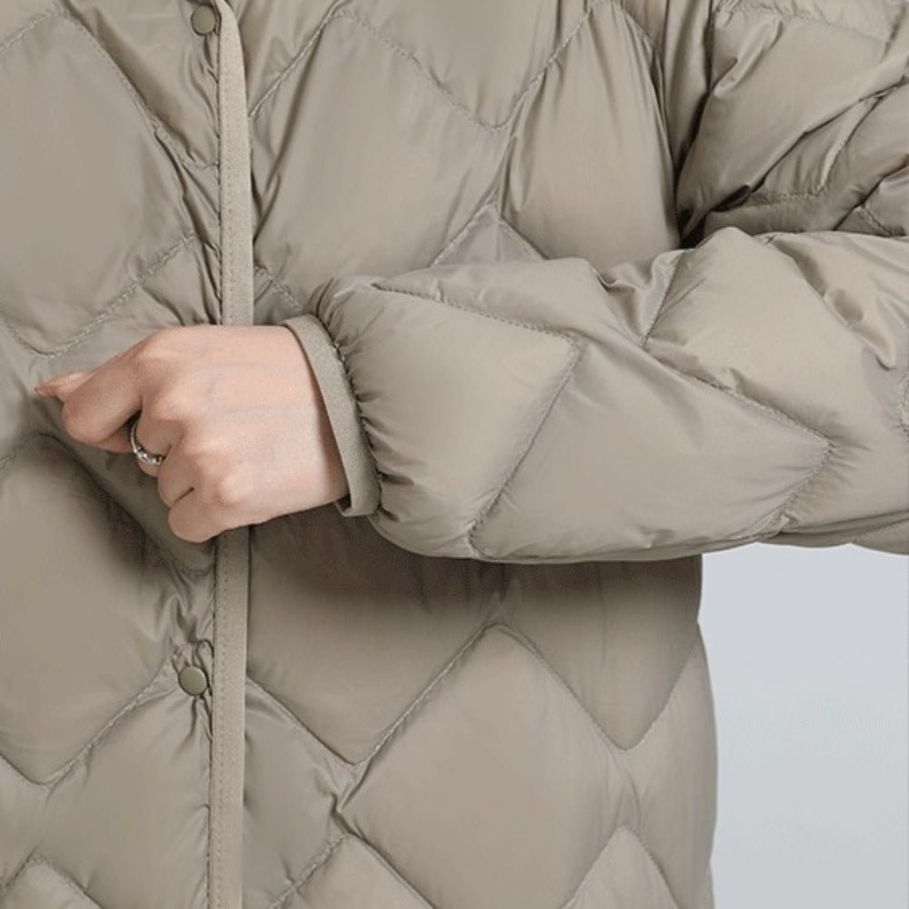 ラウンドネックミドル丈ダウンジャケット|オフィスカジュアル レディース 通販【ミレジェネ】