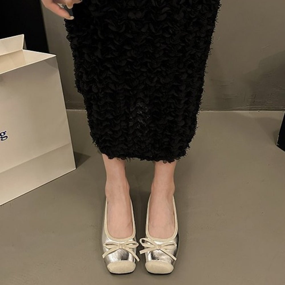 スクエアトゥーリボンパンプス|オフィスカジュアル レディース 通販【ミレジェネ】