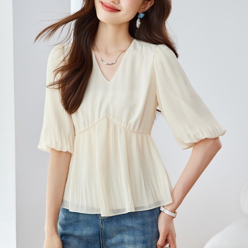 アコーディオンプリーツブラウス|オフィスカジュアル レディース 通販【ミレジェネ】