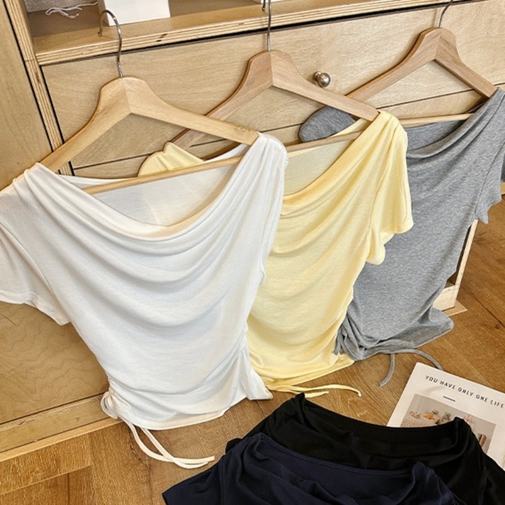 ドレープネックサイドドロストTシャツ|オフィスカジュアル レディース 通販【ミレジェネ】