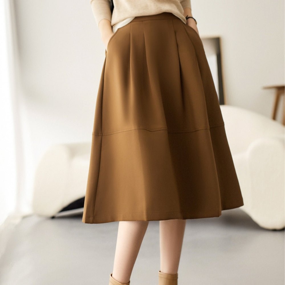 ミモレ丈ゴムウエストフレアスカート|オフィスカジュアル レディース 通販【ミレジェネ】
