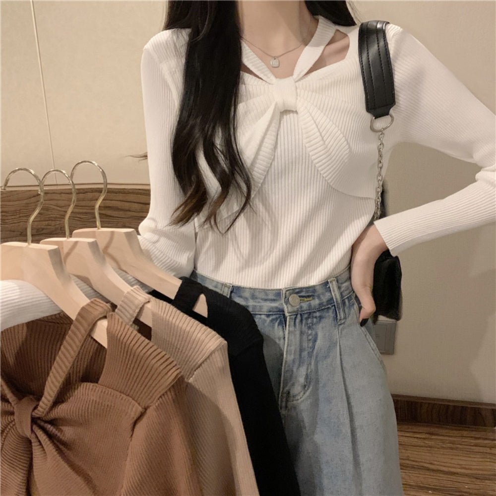 フロントリボンリブカットソー|オフィスカジュアル レディース 通販【ミレジェネ】