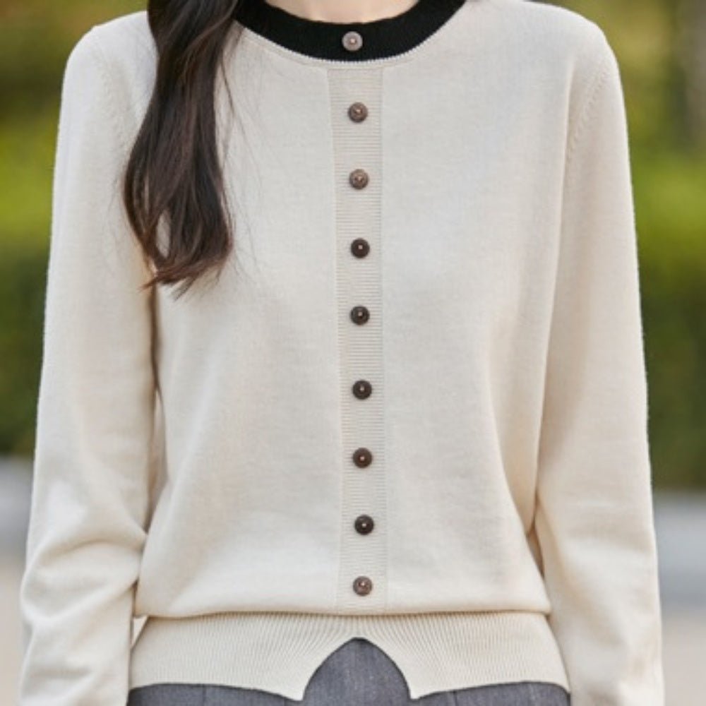 フロントスリットカーディガン風ニット|オフィスカジュアル レディース 通販【ミレジェネ】