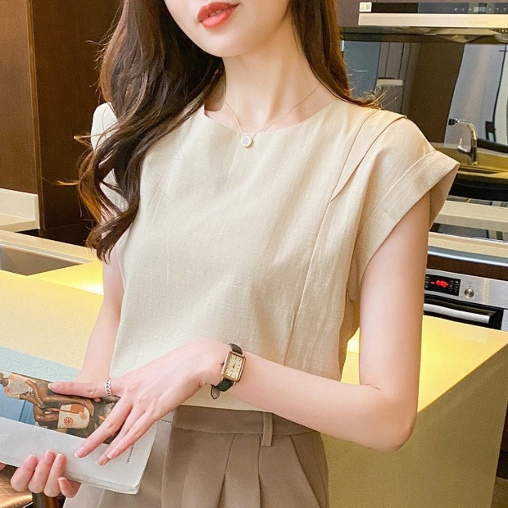 タック入り半袖トップス|オフィスカジュアル レディース 通販【ミレジェネ】