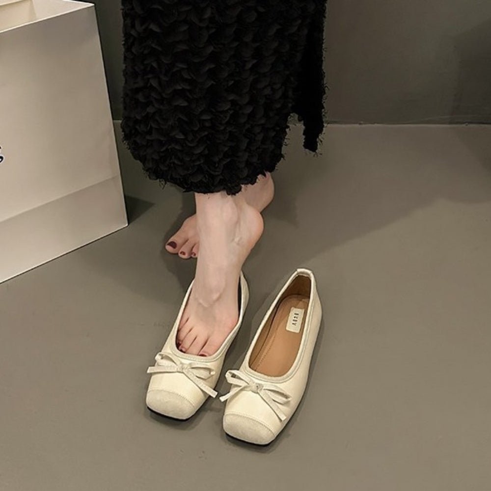 スクエアトゥーリボンパンプス|オフィスカジュアル レディース 通販【ミレジェネ】