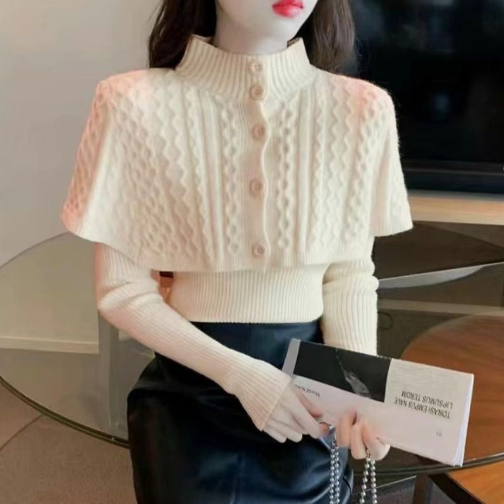 ケーブルニットケープアンサンブル|オフィスカジュアル レディース 通販【ミレジェネ】