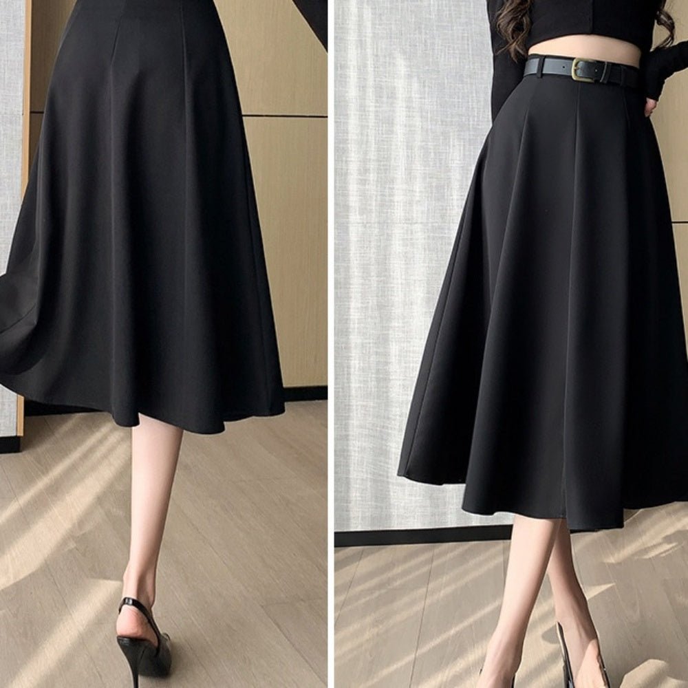 ミドル丈ハイウエストスカート|オフィスカジュアル レディース 通販【ミレジェネ】