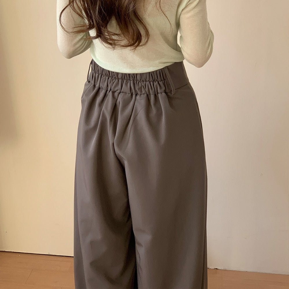 フロントワイドタックハイウエストパンツ|オフィスカジュアル レディース 通販【ミレジェネ】