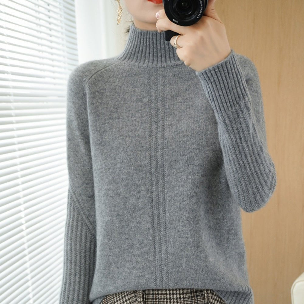 タートルネック切り替えニット|オフィスカジュアル レディース 通販【ミレジェネ】