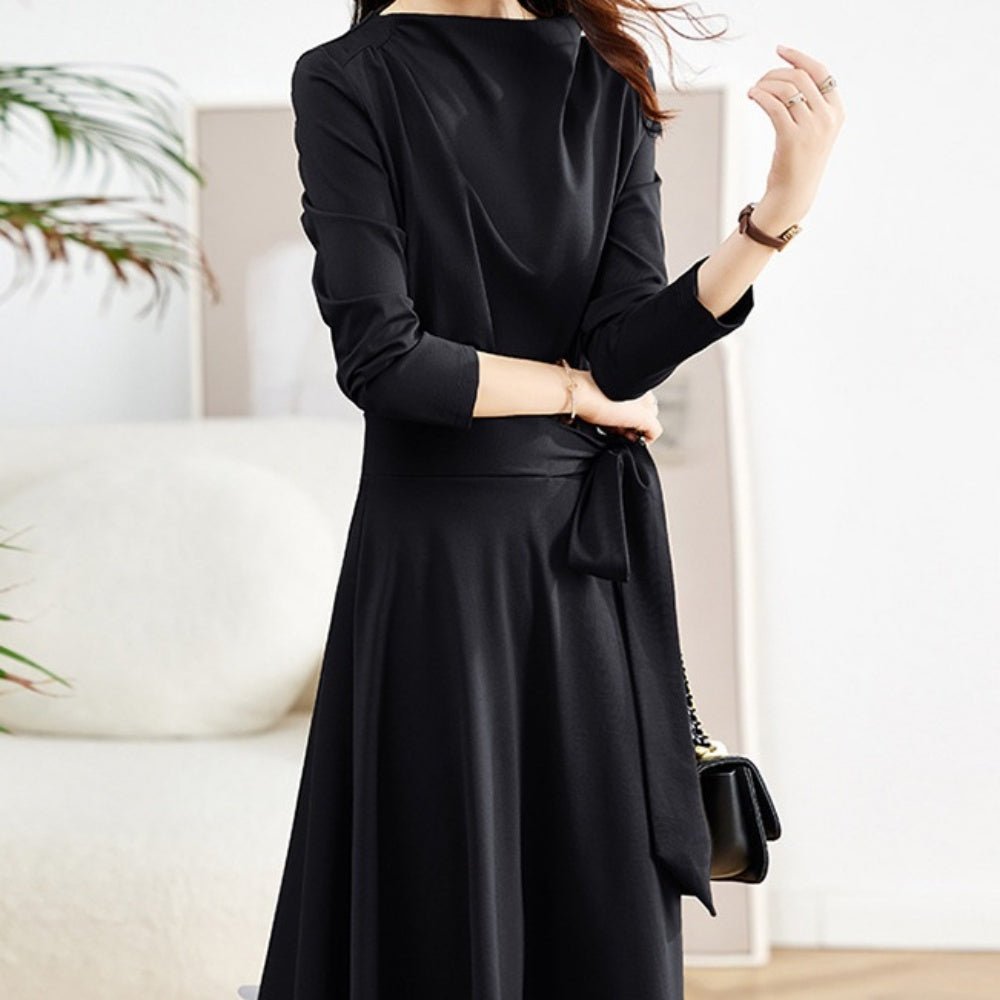 ハイネックウエストマークワンピ|オフィスカジュアル レディース 通販【ミレジェネ】