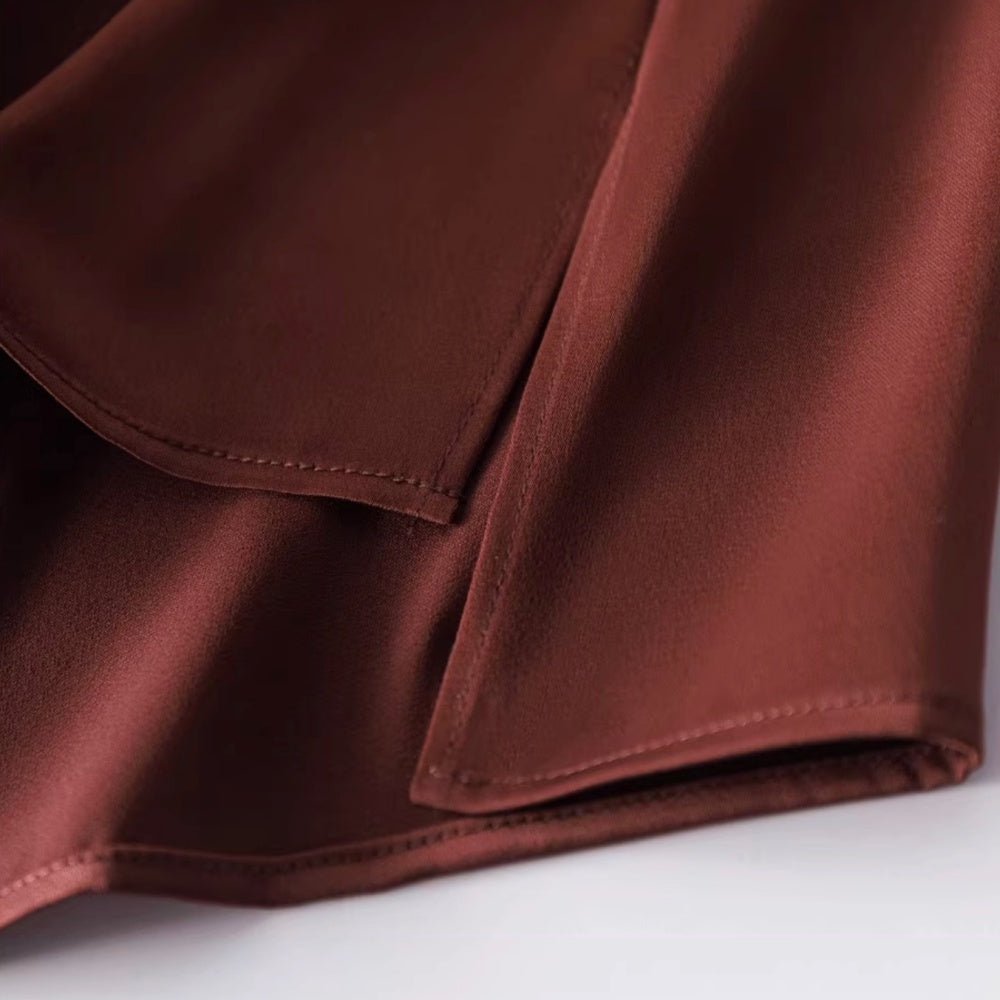 ハイネックサテンブラウス|オフィスカジュアル レディース 通販【ミレジェネ】