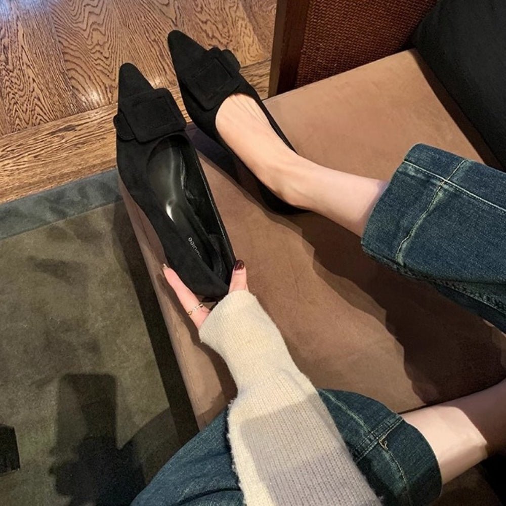 ヒョウ柄スクエアバックルパンプス|オフィスカジュアル レディース 通販【ミレジェネ】