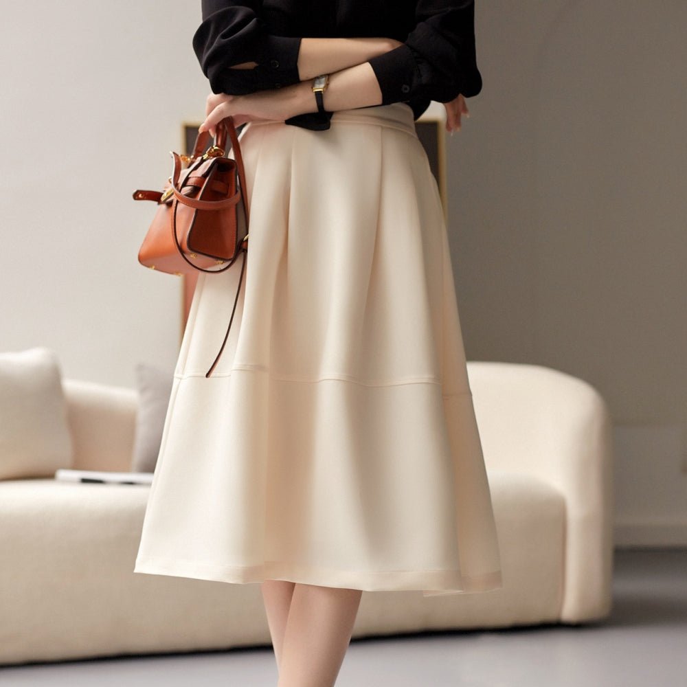ミモレ丈ゴムウエストフレアスカート|オフィスカジュアル レディース 通販【ミレジェネ】