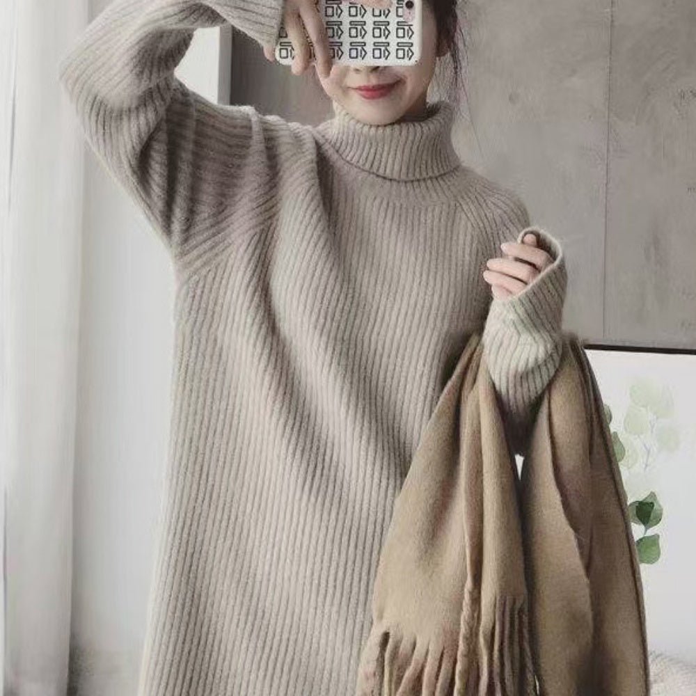 ハイネックロングニットワンピース|オフィスカジュアル レディース 通販【ミレジェネ】