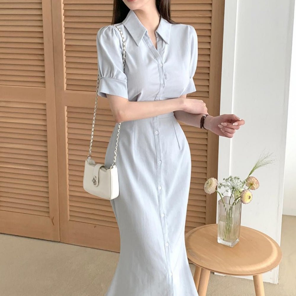 ウエスト切り替えマーメイドラインワンピース|オフィスカジュアル レディース 通販 Millennial Generation【ミレジェネ】