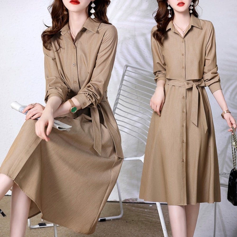 レギュラーカラーブラウスワンピース|オフィスカジュアル レディース 通販【ミレジェネ】