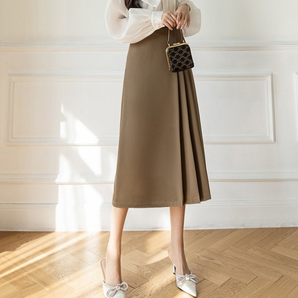 プリーツラインロングスカート|オフィスカジュアル レディース 通販【ミレジェネ】
