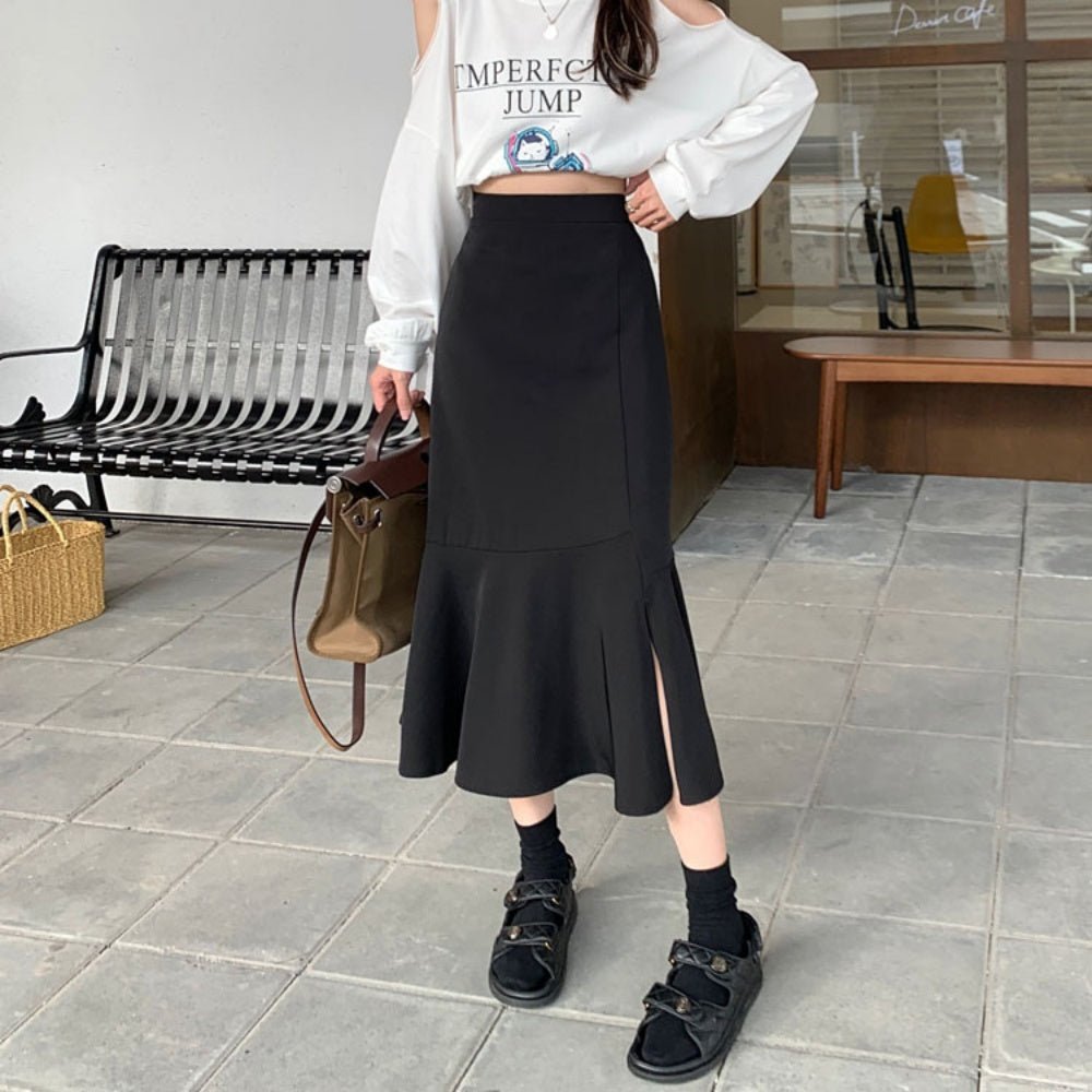 サイドスリットフィッシュテールスカート|オフィスカジュアル レディース 通販【ミレジェネ】