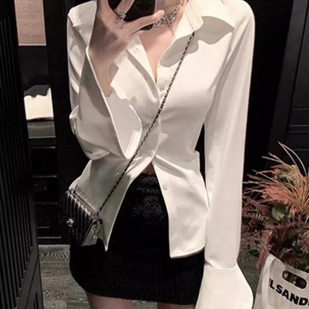 バックレースアップシャツ|オフィスカジュアル レディース 通販【ミレジェネ】