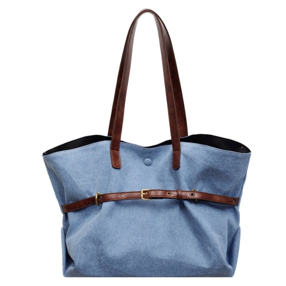 デニム地革ベルトトートショルダー|オフィスカジュアル レディース 通販【ミレジェネ】