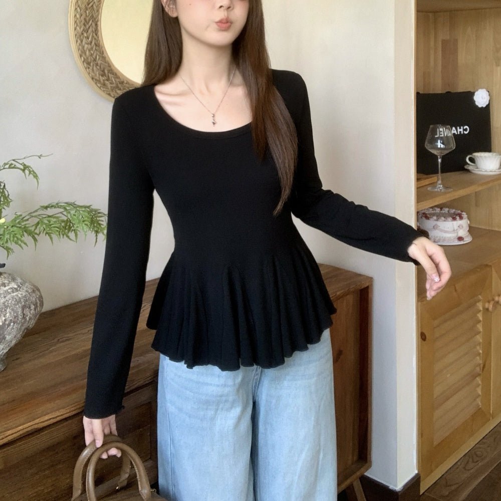 ペプラムリブカットソートップス|オフィスカジュアル レディース 通販【ミレジェネ】