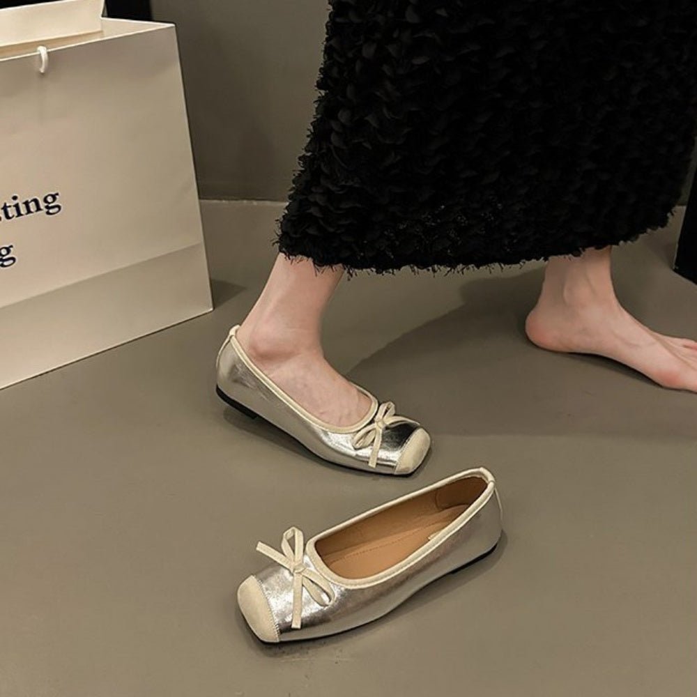 スクエアトゥーリボンパンプス|オフィスカジュアル レディース 通販【ミレジェネ】