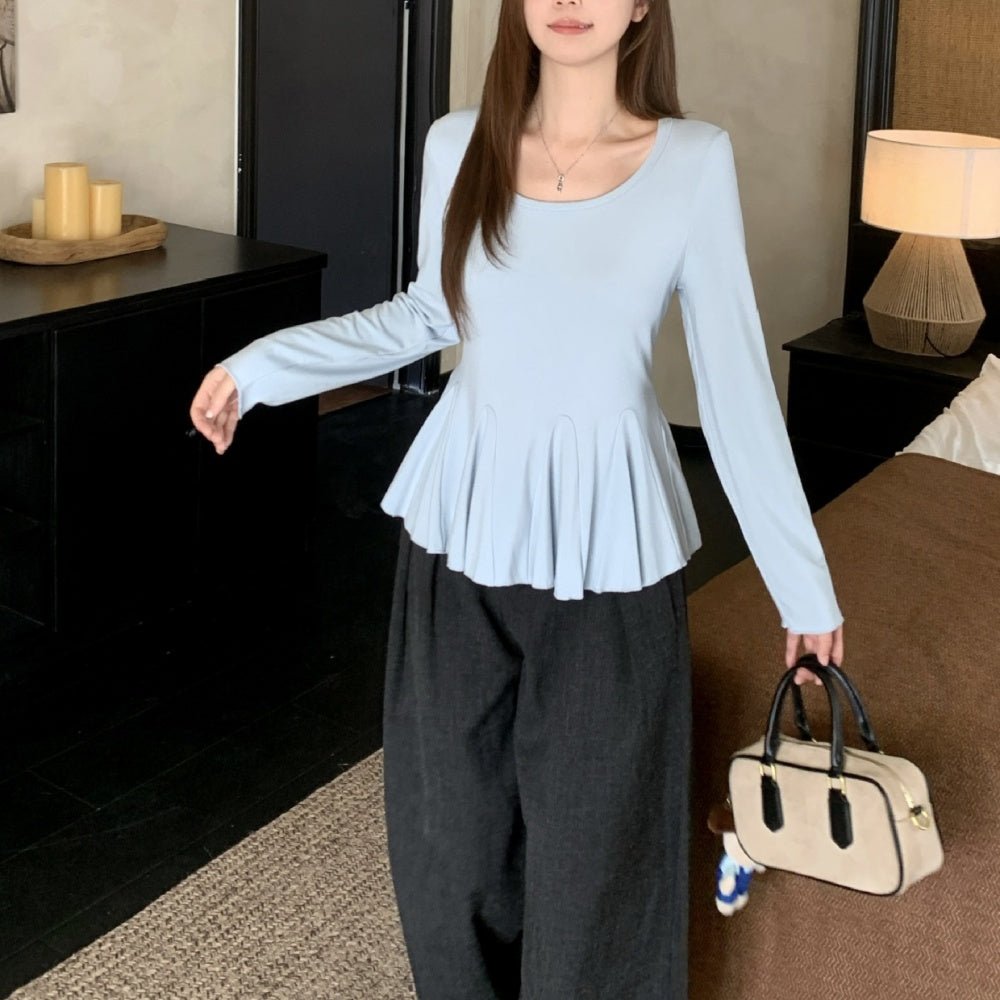 ペプラムリブカットソートップス|オフィスカジュアル レディース 通販【ミレジェネ】