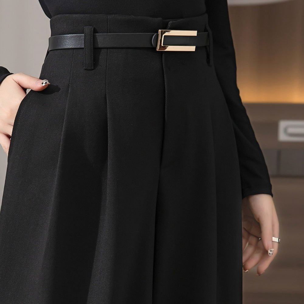 ハイウエストタック入りワイドパンツ|オフィスカジュアル レディース 通販【ミレジェネ】